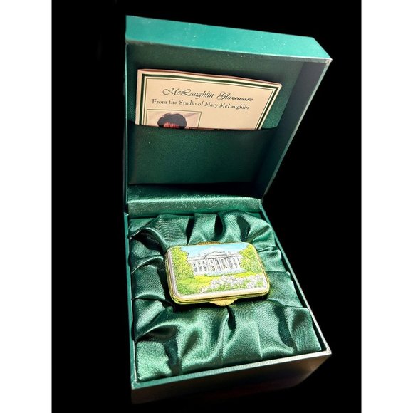 McLaughlin Glazeware White Enamel Washington D.C Box U.S Presidents Collection - Picture 1 of 5